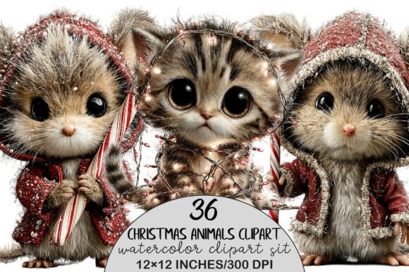 Download Quirky Christmas Animals Clipart - Premium Resources