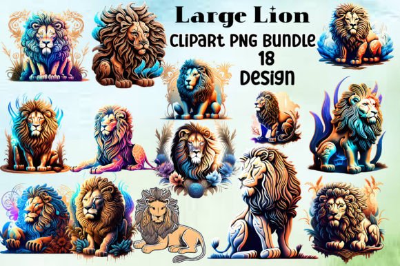 Download Large Lion Clipart PNG Bundle - Lion clipart Collection