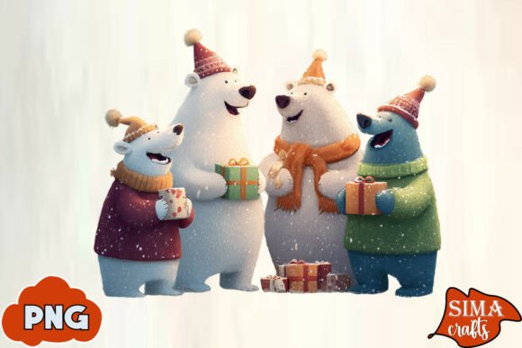 Download Christmas Animals Celebrating Polar Bear - Christmas animals Collection