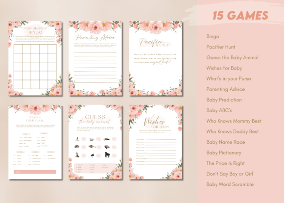 Download Baby Shower Bundle - Floral Baby Shower - Baby shower bundle Collection