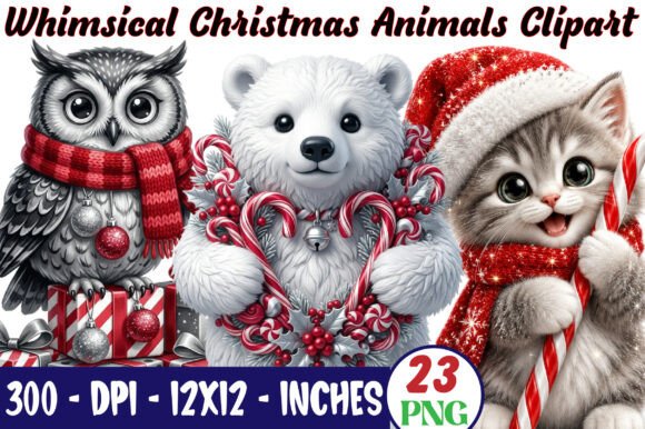 Download Whimsical Christmas Animals Clipart - Premium Resources