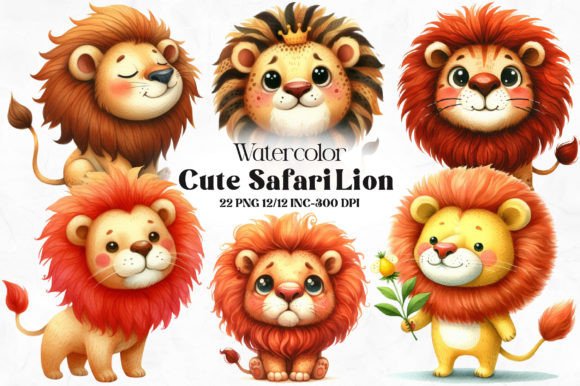 Download Watercolor Cute Safari Lion Clipart - Lion clipart Collection