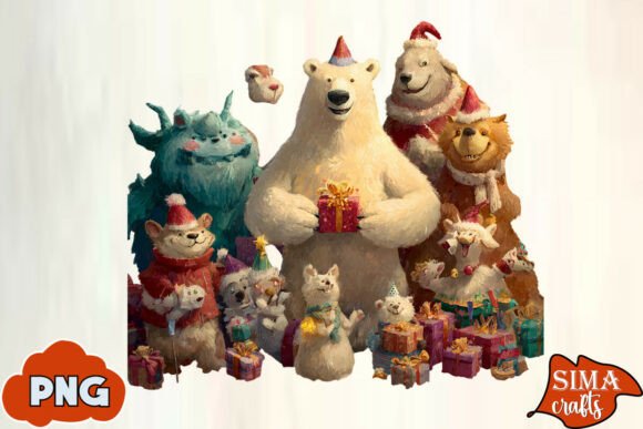 Download Christmas Animals Celebrating Polar Bear - Christmas animals Collection