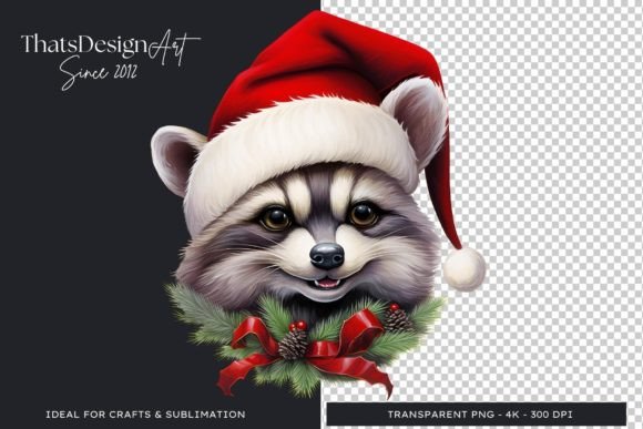 Download Cute Raccoon Clipart Christmas Animals - Premium Resources