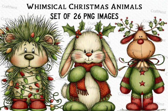 Download Whimsical Christmas Animals Clipart - Premium Resources
