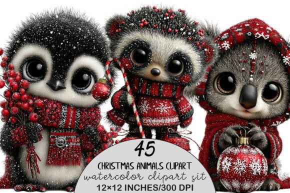 Download Whimsical Christmas Animals Clipart - Premium Resources
